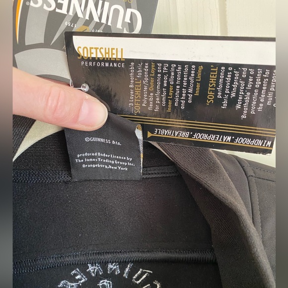 NWT Guinness Official Performance Soft Shell Fleece Jacket Coat 2XL Gift - Picture 6 of 9